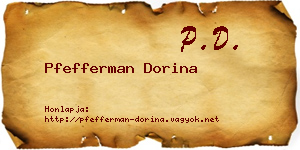 Pfefferman Dorina névjegykártya